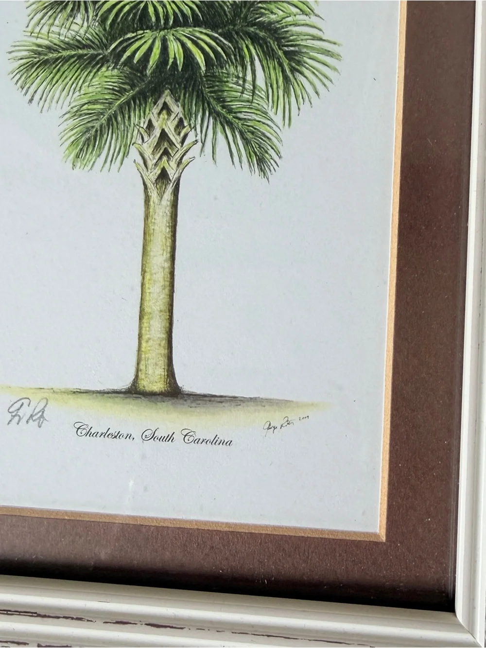 Charleston Pineapple Palm Wall Art Prints Signed George Roberts 2009 Coastal